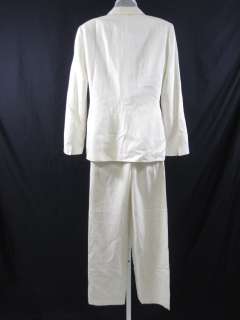 GIORGIO ARMANI White Pinstripe Pants Suit Blazer 40  