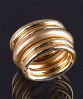 Pomellato gold folding multi band ring  