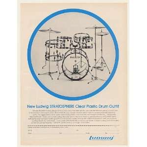  1972 Ludwig Stratosphere Clear Plastic Drum Outfit Print 