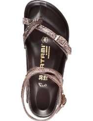 Tatami thongs Yara from Leather in Braun Snake with a regular insole