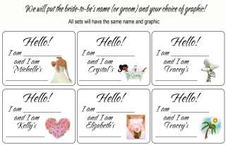 Bridal Shower favors BEAUTIFUL PERSONALIZED NAME TAGS  