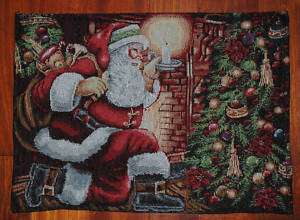 Tapestry Placemat~Santa~Christmas Tree~Holiday~NEW  