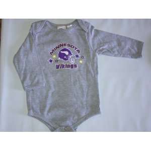  Minnesota Vikings NFL Baby/Infant Grey Long Sleeve 0 3 
