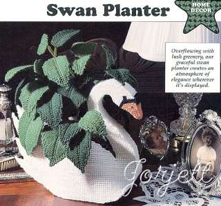 Swan Planter Basket & Plant plastic canvas pattern  