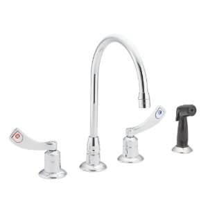 Moen CA8244 Commercial Two Handle Wrist Blade Kitchen Faucet with Side 