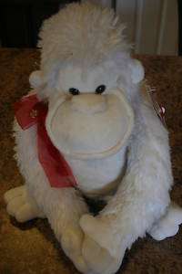 Valentine White Monkey Plush Stuffed Animal Toy Velcro  