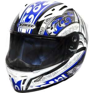 Xpeed Euphoria XF705 Street Racing Motorcycle Helmet   Blue/Black / X 