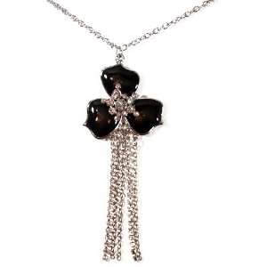  Rhinestone Flower with Multi Chains Necklace Jewelry