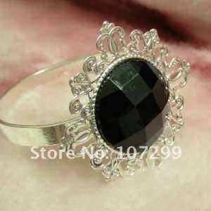    50pcs black gem napkin rings wedding bridal shower favor 