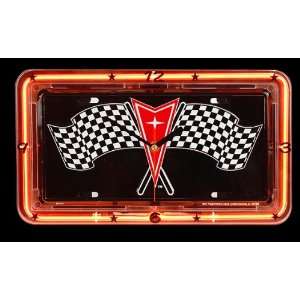  Pontiac Neon License Plate Clock,NASCAR & Harley Neon Clocks 