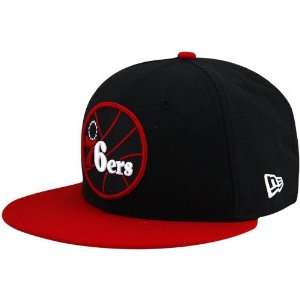  New Era Philadelphia 76ers Black Red League 59FIFTY Fitted Hat 