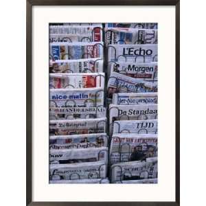  French and Flemish Newspapers, Brussels, Belgium Framed 