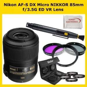 Nikon AF S DX Micro Nikkor 85mm F3.5G ED VR Lens Kit Includes Nikon 