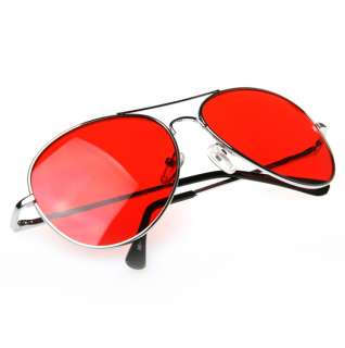   Premium Silver Metal Aviator Glasses with Color Lens Sunglasses  