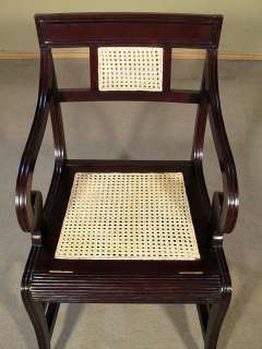 Solid WALNUT Rattan Ladder Chair Library Steps 01dww  