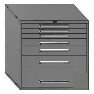   Cabinet 7 Drawers W/Dividers, Keyed Alike Lock Smooth Office Gray
