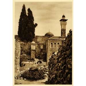  1925 Jerusalem Old City Walls Temple Mount Architecture 