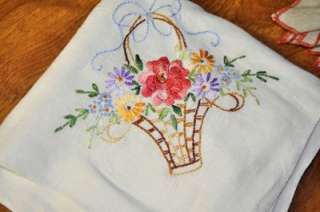   Vintage Embroidered Printed Linen Tablecloths Clean and Pressed  