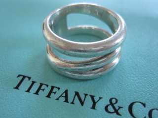 Tiffany & Co. Sterling Silver Wide Diagonal Ring Band Size 7  