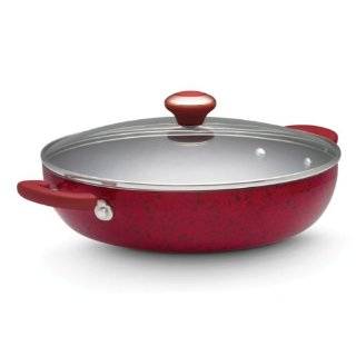 Paula Deen 12476 Signature Covered Chicken Fryer Red Speckle, 12 Inch