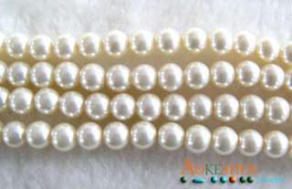 200pcs Round Glass Faux Pearl Loose Beads  Ivory BDC  