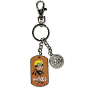  Naruto Shippuden Chibi Naruto & Konoha Swirl Key Chain 