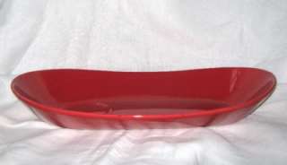 Creative Co op Large Red Ceramic Chip & Dip Platter NWT  