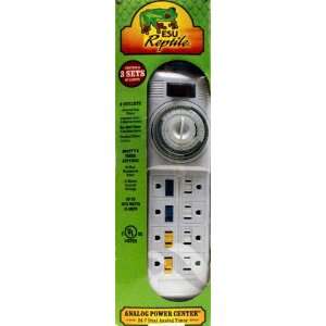   Reptile Analog Power Center with 24 7 Dual Analog Timer