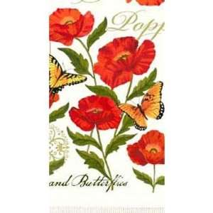   Poppies and Butterflies Kitchen Print Terry Tea Dish Towel Home