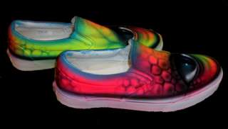 VANS airbrushed lizard eye airbrush skate shoes canvas  