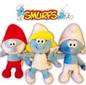 The Smurfs Smurfette Papa Clumsy Smurf Plush Toy 9 XMAS Set of 3PCS 