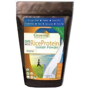Growing Naturals Rice Protein Isolate Powder, Original, 459 Gram 