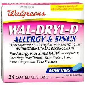   Wal Dryl D Allergy & Sinus Relief Mini Tabs, 24 
