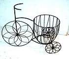 Wrought Iron Trike with Wire Basket Flower planter Pot holder metal 