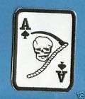 Ace of Spades Death Skull Iron On Biker Patch Crest