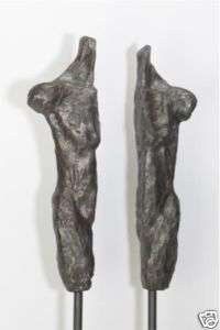Cast Iron and Granite Male Torso Statues Retail $546  