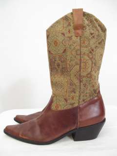   SOUTHWESTERN Tapestry Roach Stomper Western Cowboy Boots Womens 10
