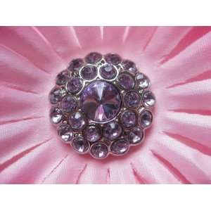  5pc 24mm Lavender Acrylic Rhinestone Buttons With Shank 