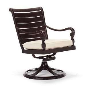  British Colonial Swivel Rocker Dining Arm Chair with 