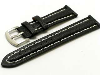 22mm Black Handmade leather Watch Band fits SWISS ARMY  