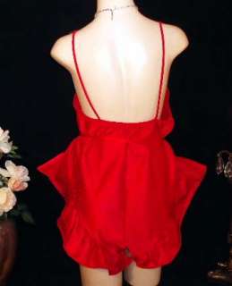 Vintage Valentine Red Satin Ruffles Butterfly Insert Sissy Teddy 