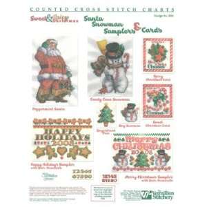  Santa Snowman Samplers & Cards Arts, Crafts & Sewing