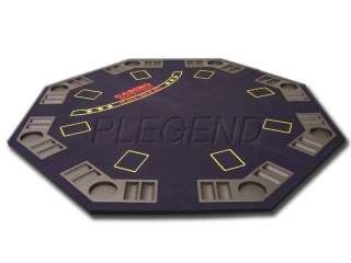 Fold Blue Texas Holdem Poker Table Top 2in1 w/ Bag  