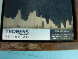   Thorens Turn Table Parts & Repair No Stylus Record Player Turntable DJ