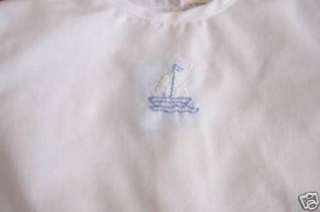 2PC REMEMBER NGUYEN WHITE NAUTICAL EMBROIDERED SAILBOAT TOP SHORT SET 