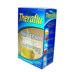 Theraflu Sinus & Cold, Natural Lemon Flavor   36 Packets (6 Boxes of 6 