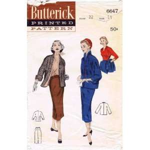  Butterick 6647 Vintage Sewing Pattern Matchstick Suit 