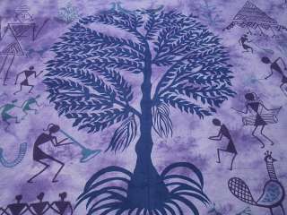 Tree of Life Wallhanging Purple India Cotton BedSheet Cloth Bohemian 