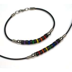   Size Rainbow Pride Necklace and bracelet Set