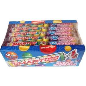 Smarties Bubble Gumballs ( 24 Tubes with 10 Gumballs Each )  